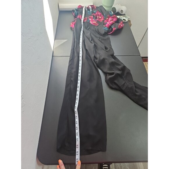 Enfocus Studio Size 4 Sheer Black Wrap Floral Jumpsuit Whimsigoth Fairygrunge - Picture 13 of 14